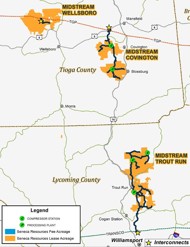 E&P and Gathering Integrated Development EDA Gathering Systems Gathering Segment Supporting Seneca s EDA Production & Future Development Wellsboro Gathering System Total Investment (to date): ~$14