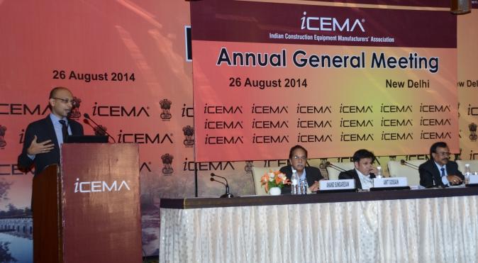 for the construction of rural roads in India. ICEMA Annual General Meeting The Annual General Meeting of ICEMA was held on 26th August 204 at New Delhi. Mr.