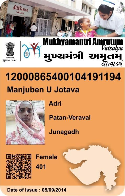 MA Card Quick Response (QR) Coded MA Card contains: A Unique Registration Number (URN) Photograph of the head of the family (HoF) / spouse.