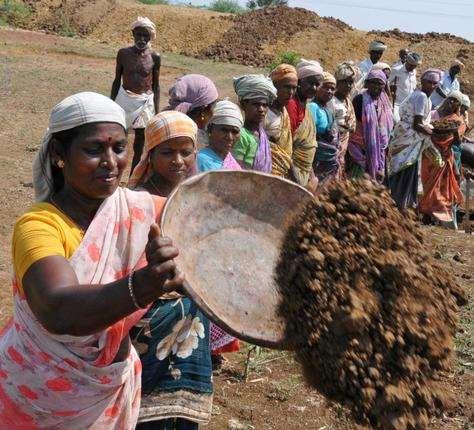 Photo: G Gnanavelmurugan THE HINDU Build together: Implementation of MGNREGA has been