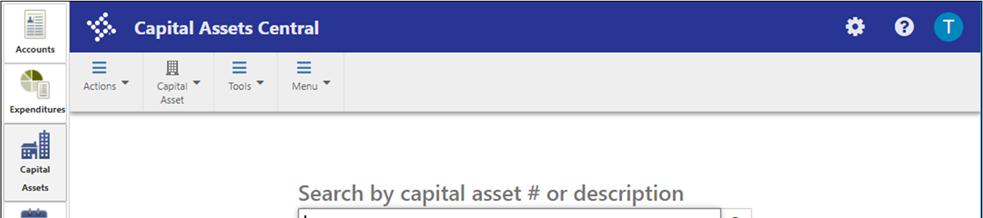 Capital Assets The Capital Assets Central program allows you to view asset records, attach documents and notes, and, by providing direct access to several Munis Capital Assets programs, add and