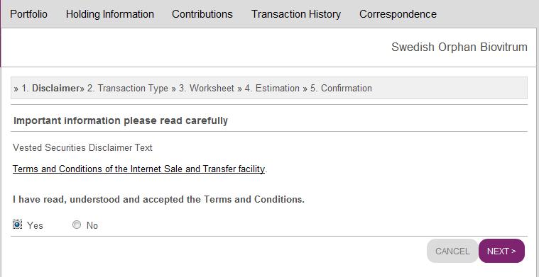 Step 3: Click the Transfer button ALLOTTED