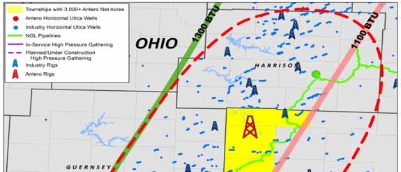 LEADING UTICA SHALE CORE POSITION DELIVERS PROLIFIC LIQUIDS-RICH WELLS 100% operated Operating 4 drilling rigs 148,000 net acres in the core rich gas/ condensate window (72% includes processable rich