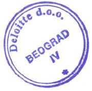 Deloitte d.o.o. Beograd Terazije 8 11000 Belgrade Republic of Serbia Tax Identification Number: 100048772 Registration Number: 07770413 Tel: +381 (0)11 3812 100 Fax: +381 (0)11 3812 112 www.deloitte.
