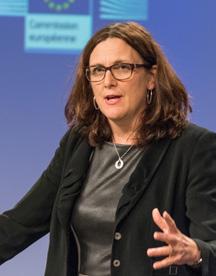 214 219 EUROPEAN COMMISSION SCOREBOARD 9 5 1% CECILIA MALMSTRÖM Trade 44.7 % As her term as Trade Commissioner draws to a close, Cecilia Malmström can claim some impressive successes.