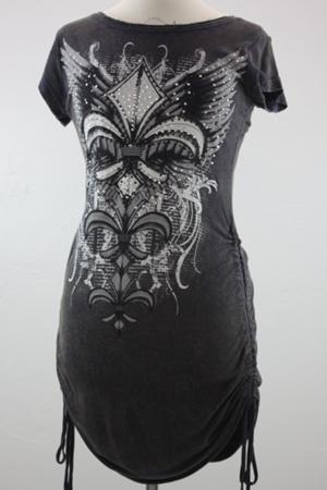 Ladies Shirts R&R Cowgirl Pencil Dress Charcoal