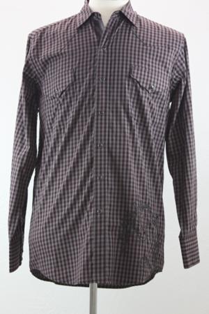 B&D Western Snap Shirt Purple/Gray V6S2554-PUR