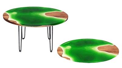 00 Squaro Acryle Green Cave High end table Acryle Green Cave. Suar carved on cave pattern.