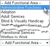 Adding a Functinal Area: Click the Add Functinal Area Icn The Add Functinal Area pp up will appear displaying the Available Percentage with a drp dwn menu fr Functinal Area and a Text Bx fr