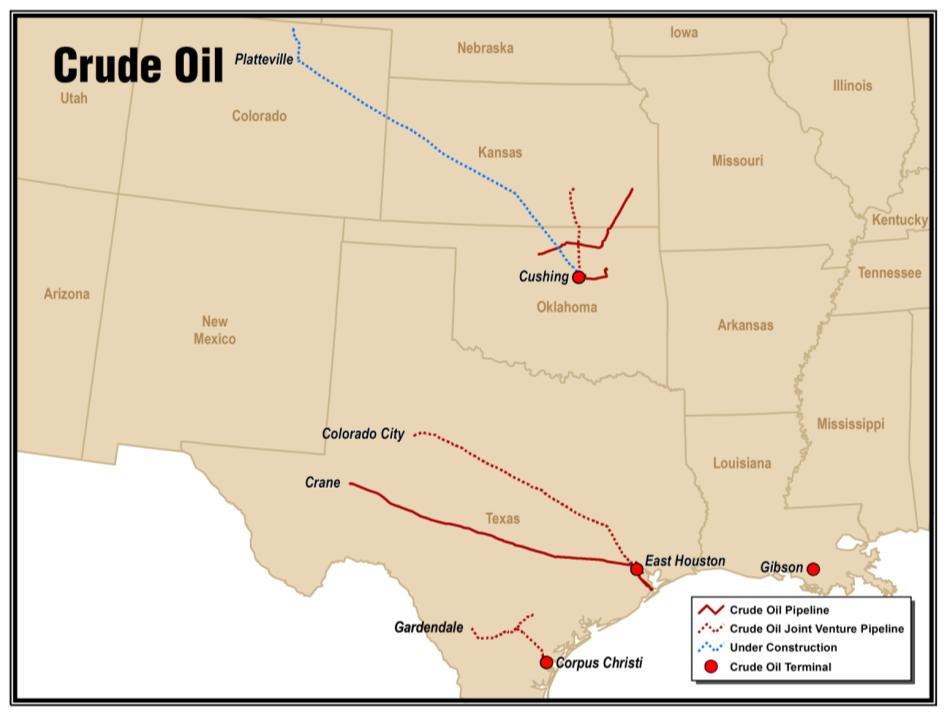 Crude Oil 1,600 miles of crude oil pipelines, substantially backed by long-term
