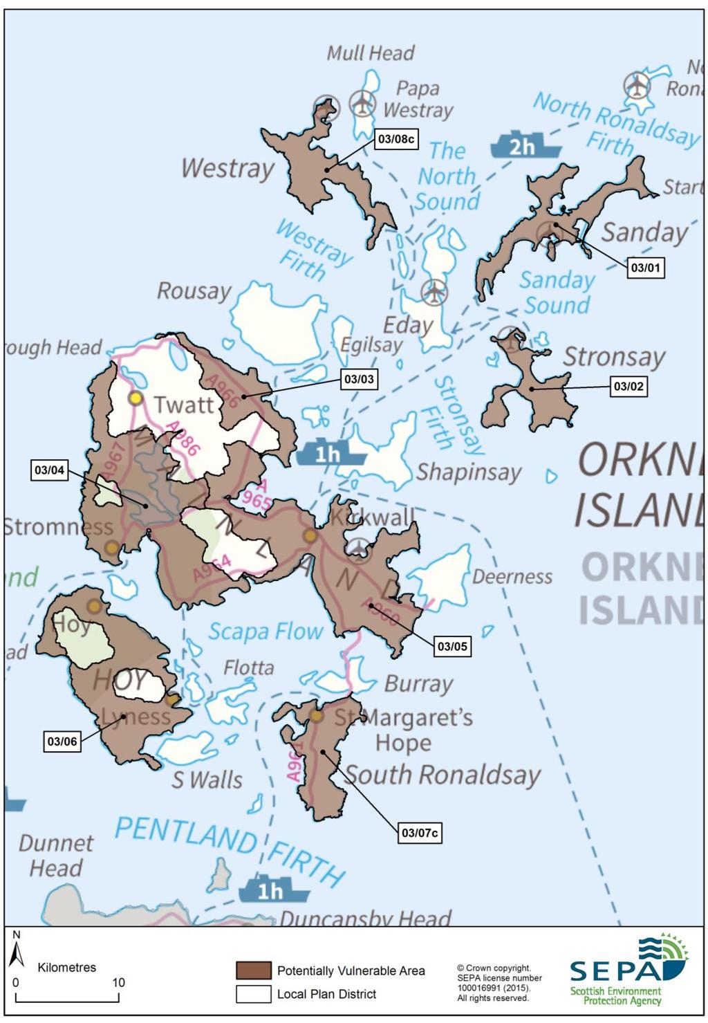 Figure 2: The Orkney Island Local Plan District with Potentially
