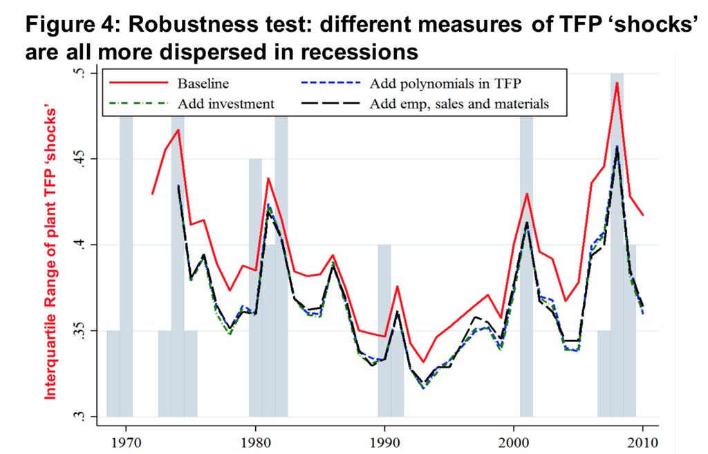 Empirical Behaviour of Uncertainty: Robustness Test Are establishment-level TFP shocks a good proxy for uncertainty?