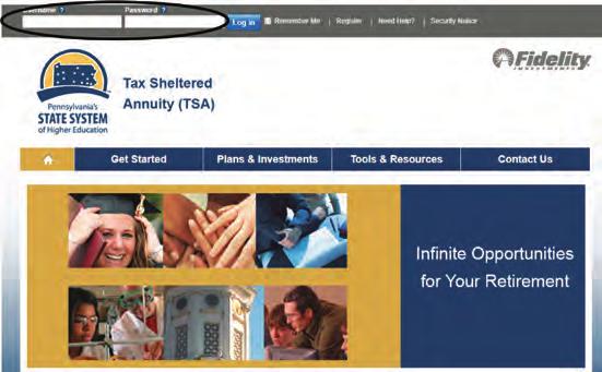 Opening a Voluntary TSA investment account with Fidelity Clicking the Fidelity Investments button on the State System Retirement@Work site will take you directly to Fidelity s
