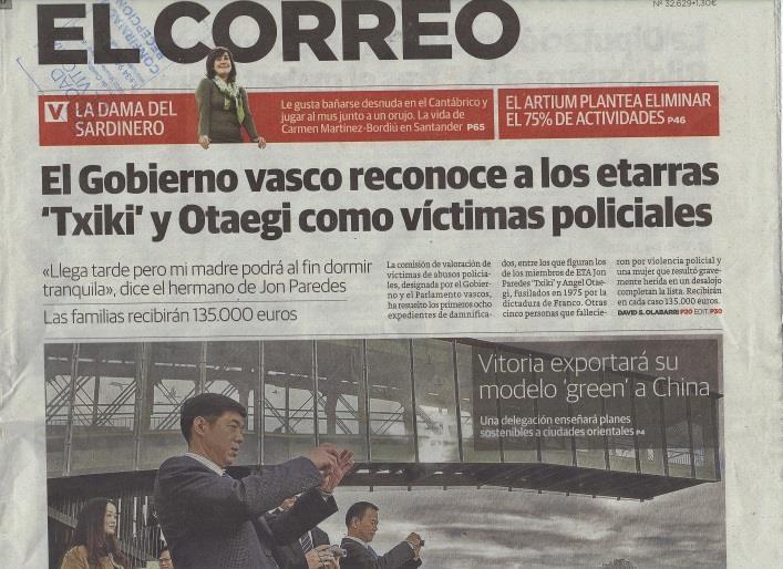 Press Coverage: Vitoria-Gasteiz, November 2012 Title page of