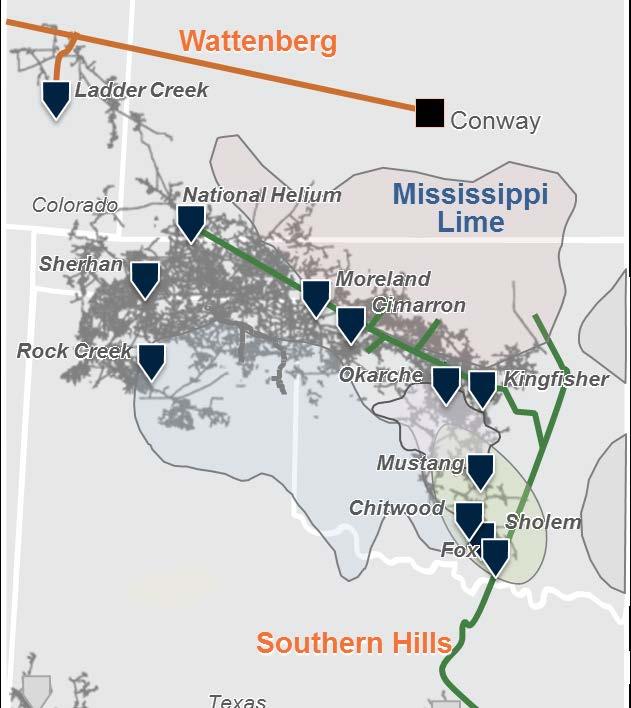 DCP Enterprise: Gathering & Processing Assets DCP & DPM in the DJ Basin 9 Gas Processing Plants, 2 Fractionators ~3,500 miles of pipelines ~800 MMcf/d net processing capacity (1) ~1.