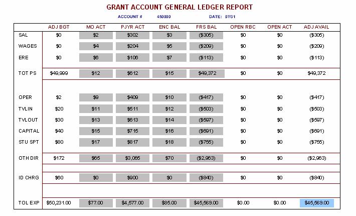 (D) GRANT Detail Report Report Source Name: