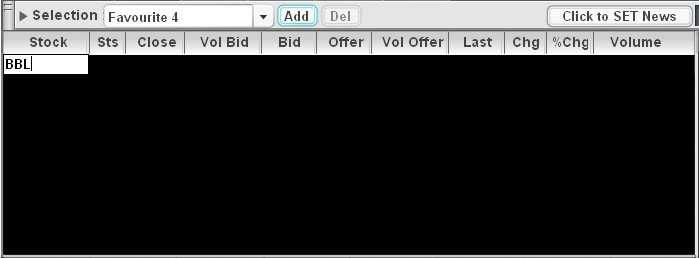 2.1 Selection Menu Type the stock symbol in this blank box next to Selection, and then click Enter. The information of that individual stock will be shown up.
