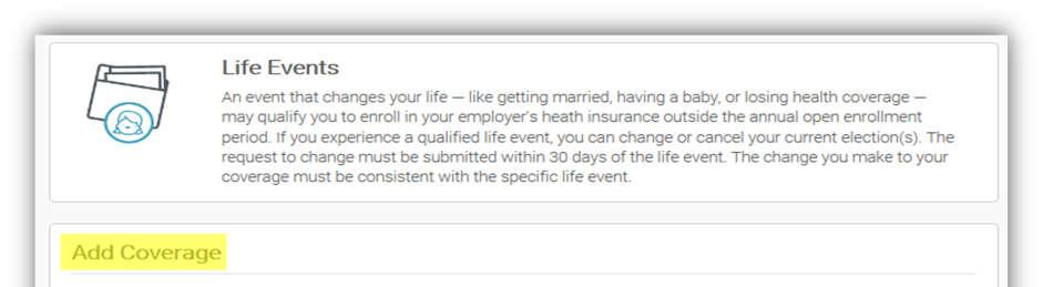 2. Click on the applicable Qualifying Life