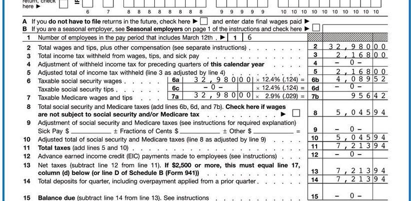 EMPLOYER S QUARTERLY FEDERAL TAX RETURN page 379 (continued on next slide) 23 3 4 6 5 7 3. Total quarterly earnings 4.