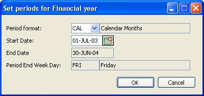 Step 1: Select the desired Period format Step 2: Select or enter the Start Date of the financial year. Start date must be 1 st day of any calendar month.
