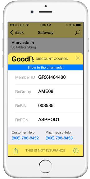 Download GoodRx s iphone or Android app to get drug prices and coupons on the go.