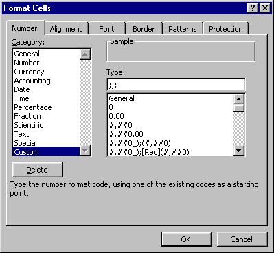 6.5 Step-by-Step TreePlan Tutorial Figure 6.7 Excel Format Cells Dialog Box Explanation: A custom number format has four sections of format codes.