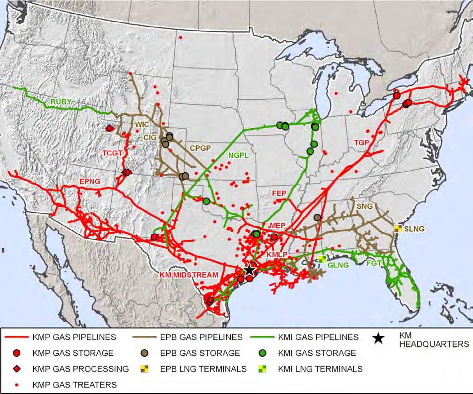 (KMP/EPB/KMI) Natural Gas Pipelines Segment Well-positioned connecting key natural gas resource plays with major demand centers Long-term Growth Drivers: Highly visible, attractive dropdown inventory