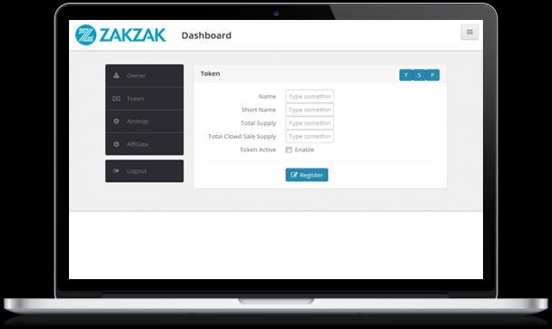 The ZAKZAK IEO Dashboard The ZAKZAK IEO Platform will allow project managers to carry out their own Initial Exchange Offering.