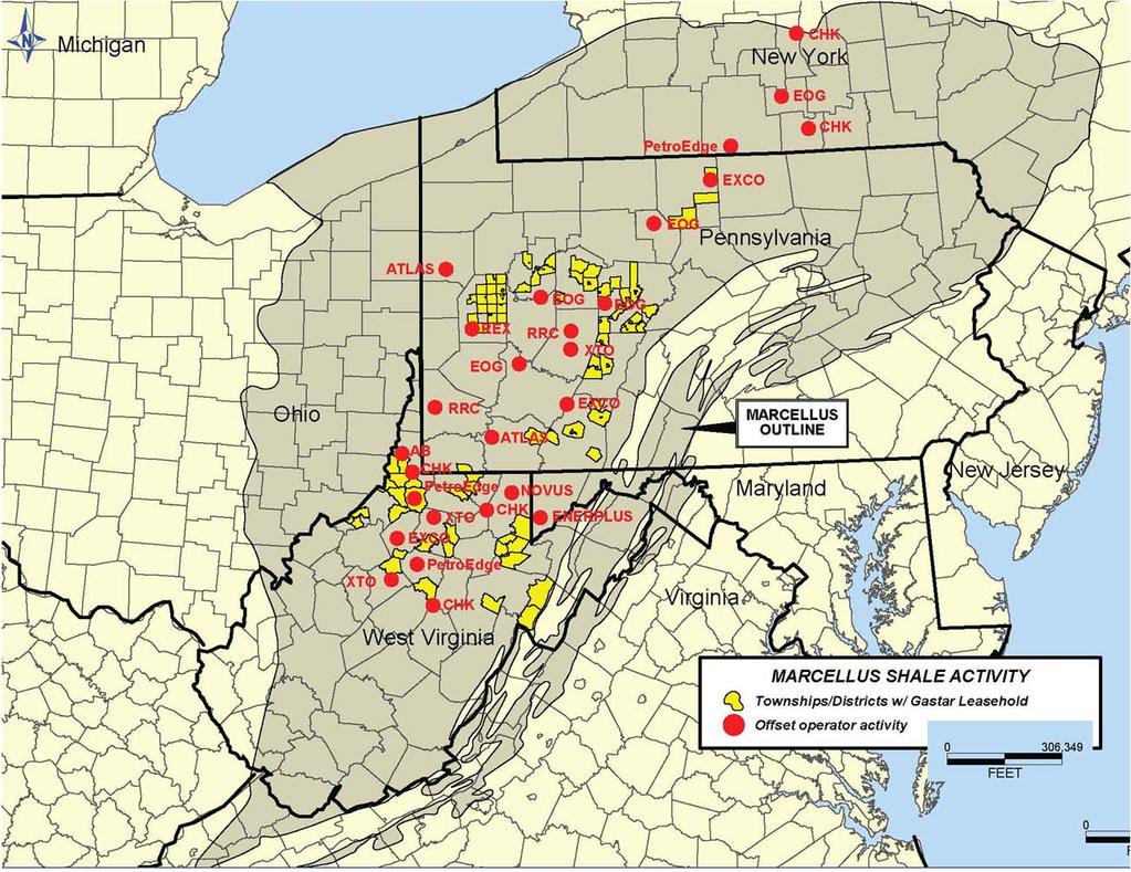 Strong Position in the Marcellus Shale Near-term activity concentrated in highly