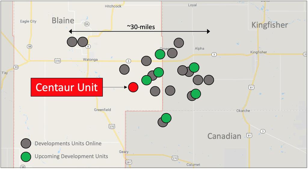 Background The Company is pleased to announce that it is participating in the Devon Energy operated Centaur Unit, a four well infill development project located in the core of the STACK Play in the