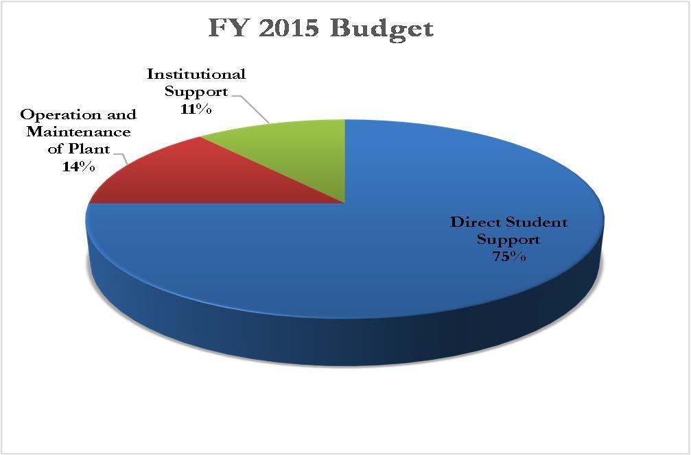 Direct Student Support E&G Expenditure Allocations FY 2011 Actuals FY 2012 Actuals FY 2013 Actuals FY 2014 Actuals FY2015 Budget Instruction and Research 43% 45% 45% 46% 44% Academic Support 10% 9%