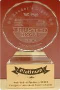 Award for The Most Improved Fund House Of The Year 2005 by Asia Investment Management Ranked second Most trusted Mutual Fund brand