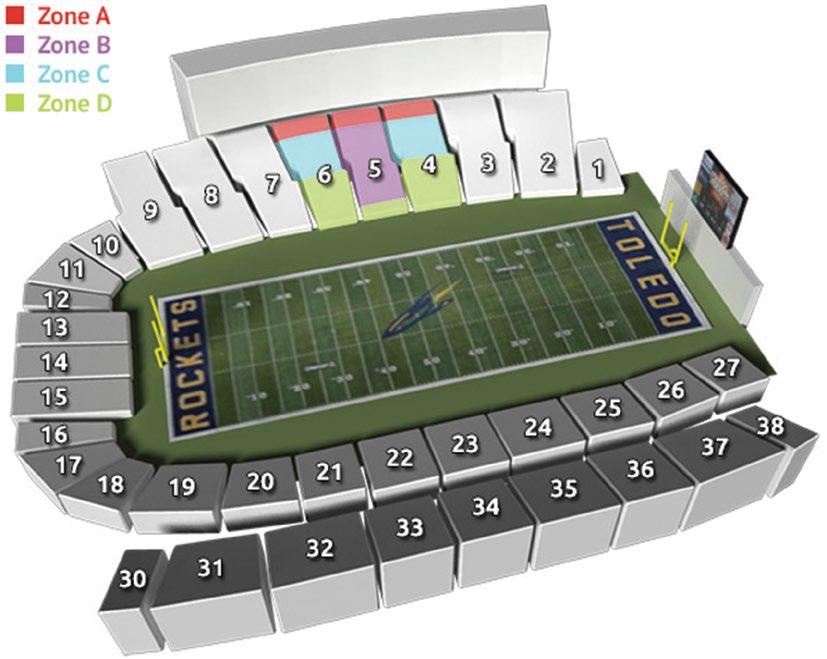 FOOTBALL PREMIUM SEATING IN THE GLASS BOWL Premium season tickets in sections 4/5/6 are