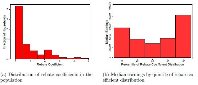 Heterogeneity Figure: Heterogeneity in rebate coefficients in the