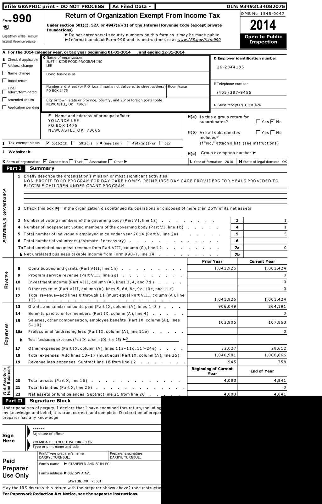lefile GRAPHIC print - DO NOT PROCESS I As Filed Data - I DLN: 934931340820751 OMB 1545-0047 990 Return of Organization Exempt From Income Tax Form Under section 501 (c), 527, or 4947 ( a)(1) of the