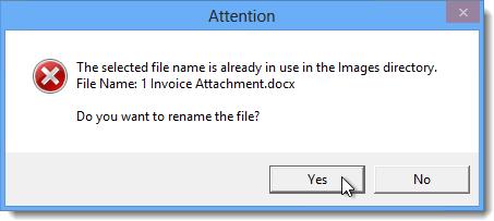 Images directory, you will be prompted to rename the document. Click Yes in the Attention box (see Figure 6.