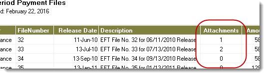 29 (Figure 6.5) Any files attached to an EFT/Payment Services file can also be viewed or deleted from the File Attachments dialog.