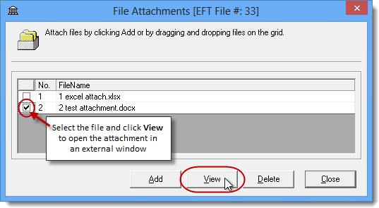 To preview an attachment, select the document in the File Attachments window, and then click View (see Figure 6.6). The attachment will open in an external window.