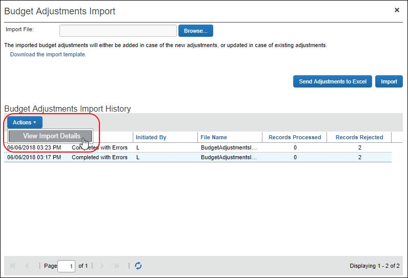 Step 4: View the Import Details Once the administrator clicks Import, the eligible records are queued for import. The system processes these as soon as possible.
