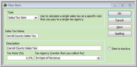 So you will need individula sales tax rates setup for each kind of tax you have to charge and collect. On your Estimate you can only choose one item though.
