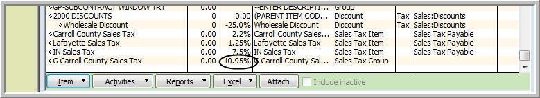 95% composite rate. Before we use this on an estimate lets look at a Sales Tax Liability Report.