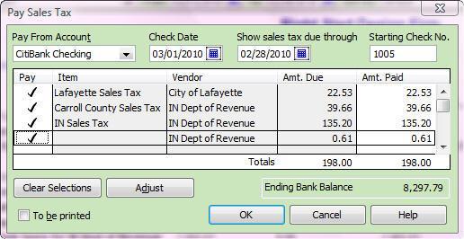 I processsed the final payment in March so that is where the amount payable shows up. The sales tax due follows the date you accept cash, Cash Basis sales tax. TaDa!