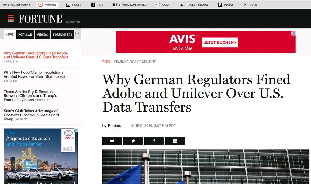 Legal Consequences for Transatlantic Data Transfers (European / German