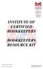 INSTITUTE OF CERTIFIED BOOKKEEPERS
