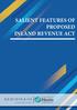 SALIENT FEATURES OF PROPOSED INLAND REVENUE ACT