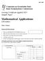 Mathematical Applications (200 marks)