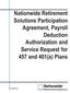 Nationwide Retirement Solutions Participation Agreement, Payroll Deduction Authorization and Service Request for 457 and 401(a) Plans