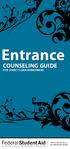 Entrance COUNSELING GUIDE