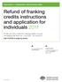 Refund of franking credits instructions and application for individuals 2011