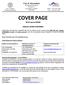 City of Alexandria Purchasing Department. PO Box 71. Alexandria, Louisiana COVER PAGE. Bid Proposal #2058 ANNUAL WORK UNIFORMS